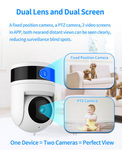 كاميرات مراقبة بعدسة مزدوجة صغيرة الحجم، كاميرا أمان لاسلكية ذكية بتقنية واي فاي وشبكة IP بزاوية 360 درجة، كاميرا شبكة عالية الدقة 8 ميجابكسل مع خاصية كشف الحركة ورؤية ليلية - Product Image 5