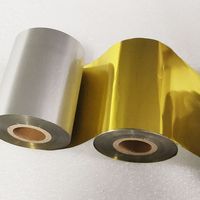 Gulungan Pita Foil Emas/Perak 50-110mmX300M Pita Transfer Termal Resin untuk Pita Kain/Pita Sutra/Tas Hadiah/Kartu/Stempel