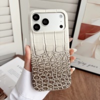 Étui en cuir PU effet crocodile pour iPhone 17 Pro Max 16 15 – Coque rigide de luxe à motif pierre rétro – Housse de protection premium pour mobile – Vente en gros