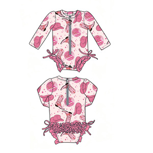 <span class=keywords><strong>Maillot</strong></span> <span class=keywords><strong>de</strong></span> <span class=keywords><strong>bain</strong></span> populaire à manches longues pour bébé, imprimé personnalisé, décontracté, pour nouveau-né, avec volants, fermeture éclair - Product Image 5