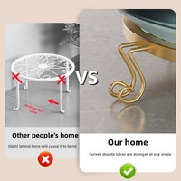 Rak Pot Bunga Multifungsi untuk Ruang Tamu Dalam Ruangan, Balkon, Desain Sederhana Bentuk Piring Terbang