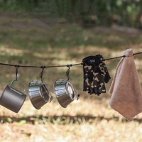 Corde à linge de camping et de voyage - Corde à linge de voyage portable - pour le séchage du linge en intérieur et les accessoires de camping en extérieur
