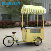 WEBETTER Chariot de cuisine de rue Chariot mobile Camion de nourriture pour glaces Bar Café Remorque de restauration rapide avec vélo