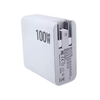 Pengisi Daya GaN Elektrik Laris Manis 100W PD QC3.0 USB Charger 2A+2C 4 Port Pengisian Cepat Pin Lipat Dapat Diganti Ponsel