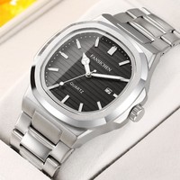 F8003 2026 Nouvelle Montre de Luxe pour Homme, Étanche, Affichage Lumineux de la Date, Acier Inoxydable, Carrée, à Quartz, Reloj Hombre