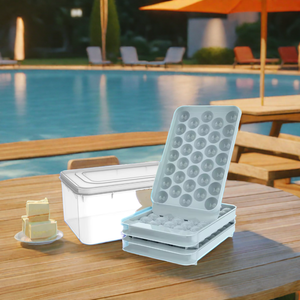 Top Seller BPA-Free <strong>Mini</strong> Round Ice Ball Maker Mold Ice Cube Tray with Lid and Scoop for Ice Cream Tools - Product Image 1