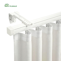 Rail de plafond et support YIJIALE à faible taux de défauts, pour rideaux occultants à plis ondulés en S, pour tringles de rideaux simples