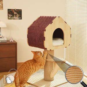 Arbre à <span class=keywords><strong>chat</strong></span> en sisal de haute qualité avec niche, structure stable, meubles multifonctions <span class=keywords><strong>pour</strong></span> chats d'intérieur - Product Image 5