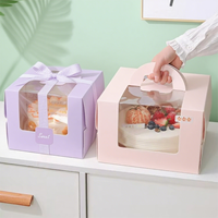 Boîtes de boulangerie carrées blanches de taille mini personnalisées avec fenêtre pour gâteaux, pâtisseries, biscuits, fête, mariage et anniversaire
