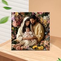 Plaque de table en résine Sainte Famille, figurine religieuse, ornement, Vierge Marie, Joseph, bébé Jésus, décoration intérieure, souvenir, cadeau