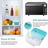 Conteneur alimentaire pliable en silicone 800 ml, boîte à lunch réutilisable pour la préparation des repas, compatible micro-ondes, congélateur et lave-vaisselle