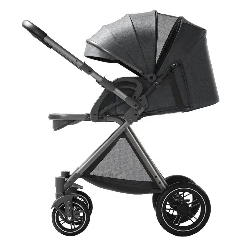US \ EU nóng Hợp kim nhôm vải sản xuất xe đẩy em bé có thể gập lại nhỏ gọn Toddler du lịch Xe đẩy cho máy bay lưu trữ giỏ