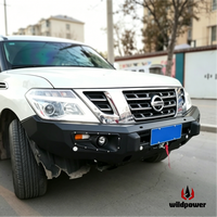 Pare-chocs avant de style plat avec plaque de treuil et feux antibrouillard pour Nissan Patrol Y62, protection avant en acier tout-terrain, pièces de modification extérieures pour SUV 4x4