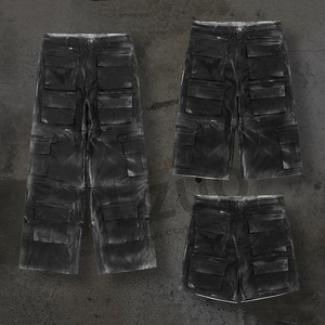 All'ingrosso Conversity Cargo Streetwear con acido pantaloni da <span class=keywords><strong>uomo</strong></span> Custom lusso sbiadito Utility tasche larghi Vintage pantaloni Homme - Product Image 2