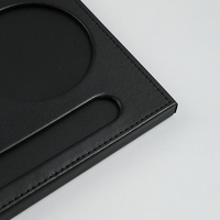 Porte-documents de luxe en cuir PU noir A4 pour réunions, avec porte-stylo et logo personnalisé, pour bureau et écriture