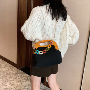 New Arrivals Tote Women <b>Handbags</b> <b>Chain</b> Shoulder Hand Bags Wooden Handle Purses for Lady - Product Image 3