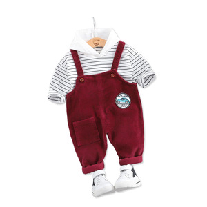 Ensemble formel coréen en coton pour garçon : Body, pantalon et chemise pour bébé - Vêtements pour enfants en gros - Product Image 1