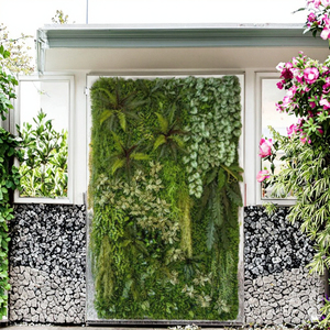 Mur végétal vertical décoratif intérieur/extérieur TIZEN 3D anti-UV, jungle verte, plante artificielle, mur en herbe, fabriqué en plastique durable - Product Image 4