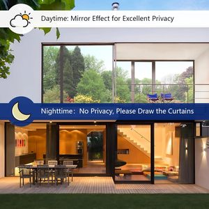 Film adhésif unidirectionnel effet miroir pour fenêtre, moderne et réfléchissant, pour la confidentialité à la maison, au bureau et pour la teinte des vitres intérieures des bâtiments - Product Image 5