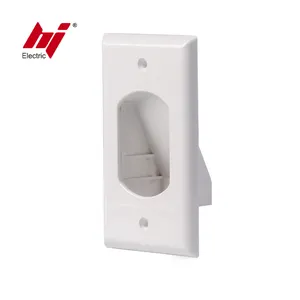 1-Gang Low Recessed Voltage Pass Through Audio Video Cable Wall Plate