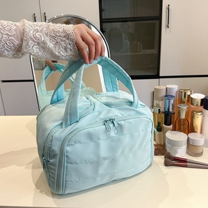 Grande trousse de maquillage portable et légère pour femme, sac de rangement polyvalent de voyage, organiseur à main, pochette à cosmétiques, trousse de toilette - Product Image 2