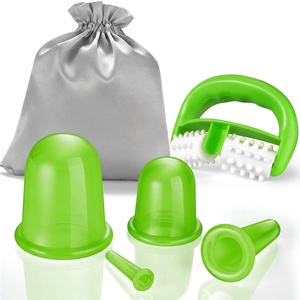<span class=keywords><strong>Kit</strong></span> de ventouses portables en silicone – 4 tailles, ventouses à aspiration sous vide pour les yeux, le visage et le corps entier, outil de massage musculaire et de thérapie fasciale - Product Image 1