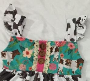 Ventes en gros d'ensembles de vêtements pour tout-petits, ensembles courts pour filles avec imprimé vache, été 2022, ensembles de vêtements pour bébés et enfants en 2 pièces - Product Image 5