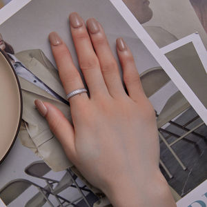 Anillo de banda de eternidad retorcida de Plata de Ley 925 con piedras de Zirconia cúbica pavimentada, regalo de aniversario para mujeres BSR353 - Product Image 6