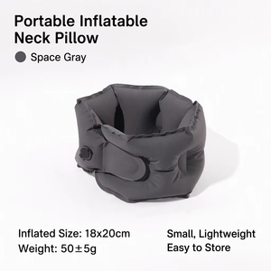 Z Hot Selling Portable Inflatable <b>Neck</b> <b>Pillow</b> with Compact Storage Case for <b>Travel</b> Camping and Outdoor Use - Product Image 2