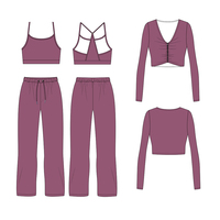 Ensemble de vêtements de sport pour femmes, conception personnalisée, respirant, grande taille, manches longues, dos ouvert, combinaison de yoga, veste de fitness, leggings personnalisés