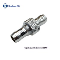 Radiateur XHDIY pour boîtier d'ordinateur, raccordement traversant pour refroidissement liquide, diamètre extérieur 9/11mm, style pagode, réservoir d'eau