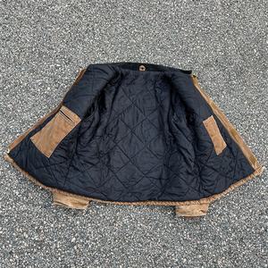 Veste en jean marron pour homme de haute qualité sur mesure, fermeture éclair intégrale, style universitaire vintage, denim délavé à l'acide - Product Image 3