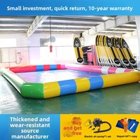 Grande piscine gonflable à parois épaisses pour enfants - Utilisation extérieure pour les jardins d'enfants, comprend une zone sable-eau et un bassin à balles océaniques