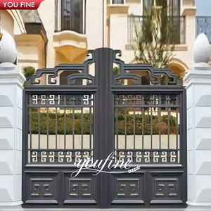 Portes principales en <span class=keywords><strong>fer</strong></span> <span class=keywords><strong>forgé</strong></span> de style moderne, portes coulissantes électriques pour allée - Product Image 2