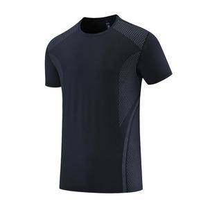 T-shirt de sport en nylon respirant avec logo personnalisé, blanc, homme, grande taille, garçon, uni, blanc, manches courtes, t-shirt pour homme, entraînement d'été - Product Image 3