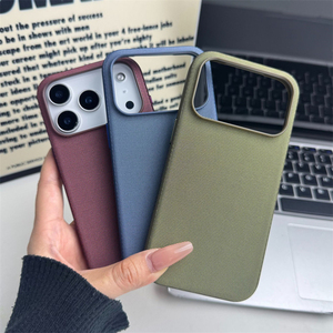 Étui de téléphone en cuir tissé magnétique de luxe pour iPhone 18 17 Air 16 15 14 13 12 Pro Max Plus, compatible avec la charge sans fil TechWoven - Product Image 2