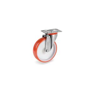 TELLURE ROTA - 604211 Injection polyurethane wheels, polyamide 6 centre, <b>swivel</b> top <b>plate</b> bracket type NL - wheel width 45 mm, ø - Product Image 1
