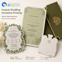 Carte personnalisée avec logo en relief, motifs en relief, carte et mise en page personnalisables, adaptées à votre thème de mariage