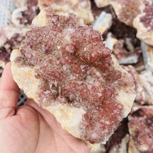 Spécimen minéral d'énergie naturelle <span class=keywords><strong>rare</strong></span> Quartz clair géode grappes de cristal rouge pour la guérison décorer - Product Image 5