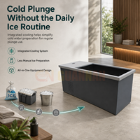 Baignoire froide commerciale avec système de refroidissement intégré, bain de glace en acier inoxydable pour spa, salle de sport et hôtel