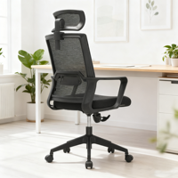 Chaise de bureau ergonomique moderne BOKE en maille, pivotante, dossier haut, chromée, réglable en hauteur avec vérin à gaz, garantie 5 ans, vente en gros