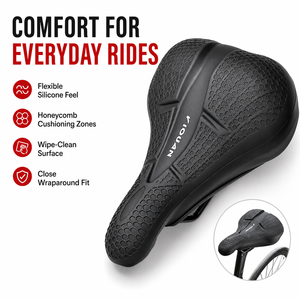 Housse de selle de vélo en silicone en gros, coussin de siège confortable en nid d'abeille pour vélos de route, VTT et vélos de banlieue - Product Image 1