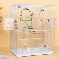 Cage à oiseaux en métal simple et durable, grande et spacieuse, en zinc électroplaqué, pour perroquets, pigeons, canaris, cages d'élevage