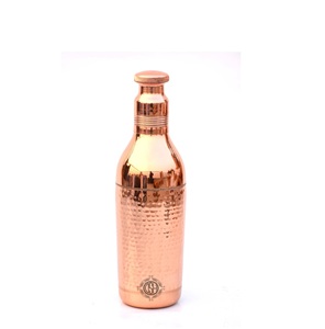 Botella de agua martillada de cobre puro, forma de botella de 1 letra con uvas, estilo deportivo para Hotel, gimnasio, cocina, escuela, viaje - Product Image 2