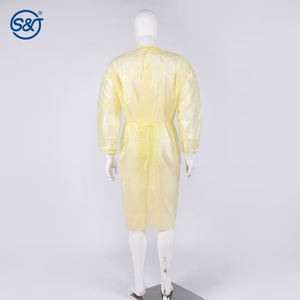 SJ PP robe de visiteur jetable d'isolement fournitures médicales médecin infirmière robe d'isolement jaune - Product Image 6