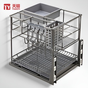 Panier de rangement en acier inoxydable pour tiroir de cuisine, panier de rangement pour armoire de cuisine, panier multi-épices pour tiroir - Product Image 1