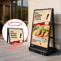 Support publicitaire mobile d'extérieur, résistant au vent, rempli d'eau, pour affiches, présentoir de sol pour entrée, finition plastique pulvérisée