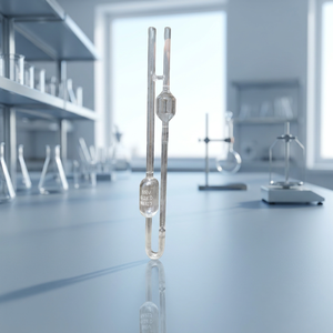 Viscosimètre manuel Oswald 1 pièce type BS-U, équipement à flux direct en verre borosilicate indien de haute qualité pour la mesure de la viscosité cinématique - Product Image 3