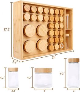 Factory Direct Customized Bamboo 5-tier Storage Canisters & Spice <b>Rack</b> for Organizer in <b>Kitchen</b> - Product Image 4