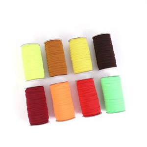 Cordon élastique en caoutchouc <span class=keywords><strong>tricot</strong></span>é et tissé, coloré, 3mm/6mm/8mm/12mm, en rouleau, directement de l'usine - Product Image 1